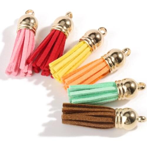 38/58mm Tassel Vintage Leather Fringe for Purl Macrame DIY Jewelry Keychain Cellphone Straps Pendant 10/20pcs