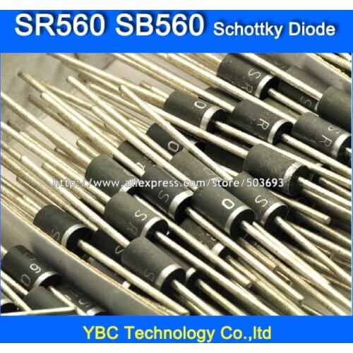 50pcs/lot SR560 SB560 5A/60V Schottky Diode Rectifier Diodes