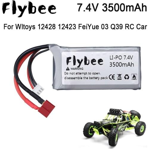7.4V battery For Wltoys 144001 car 2s 3500mah lipo battery T Plug for Wltoys 144001 12423 12428 124019 124018 RC car battery