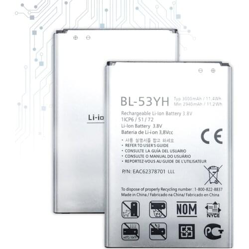 BL-53YH mobile phone battery.For LG D830 D850 D851 D855 LS990 VS985 F400 3000mAh 3.85V BL 53YH BL53YH