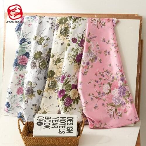 Flower Printed Satin Imitation Silk Fabric Used For Gift Box Packaging To Sew Cheongsam Clothing And Home Service Brocade