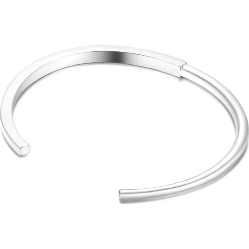 Authentic S925 Signature ID Bangle Bracelets fit Lady Beads Pendants DIY Jewelry Making