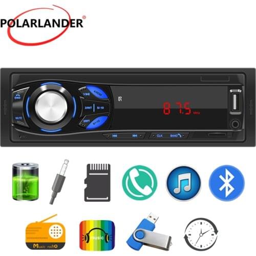 Car Radio 1 Din LED Digital Tube TF card U disk FM USB 2.0 12V Remote control AUX IN Handfree MP3 Player Bluetooth Model 1104