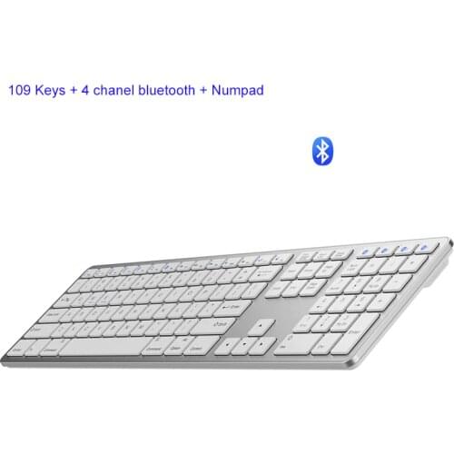Fully Size 109 Keys Wireless Keyboard Android PC Bluetooth 3.0 Wireless Keyboards With Numeric Support For Apple Android Windows