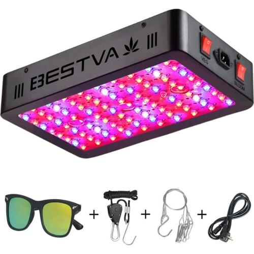 BESTVA 1000W led grow light full spectrum for indoor plants lamp veg flower seed double chip dual switches