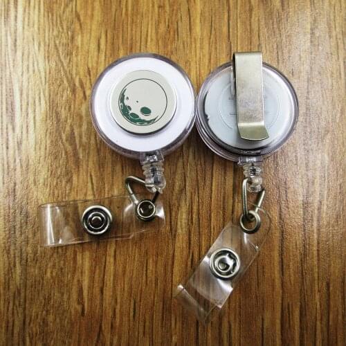 Moon ID Badge Reel gift for him/her friend family retractable recoil id badge holder work fun