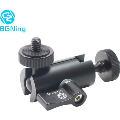 BGNing Double Ball Head Cold Shoe Mount Adapter Magic Arm 1/4" Screw Portable GPS Phone LCD Monitor DV Video Light DSLR Camera