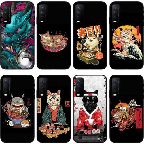 Anime Sushi Phone case for vivo y30 y50 y53 y52 y31 y53 , Protective silicone case for vivo Y18 Y19 Y15 Y12 Y51 Y85 Y97 Y70s