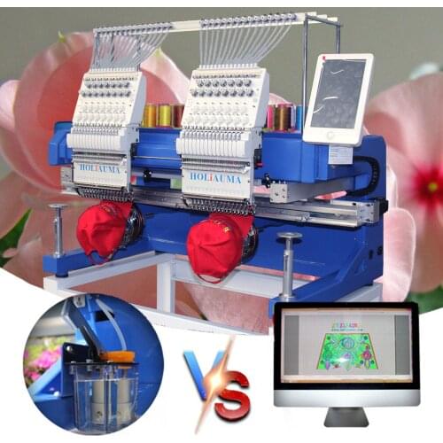 Double Heads 15 needle Cap / T- Shirt / Flat Computerized Embroidery Machine with 400*450 mm working area
