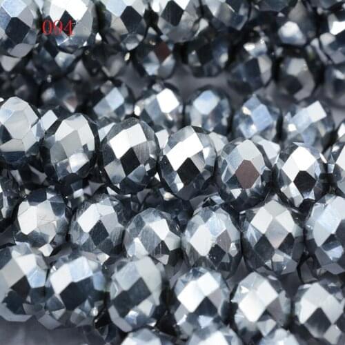 FLTMRH Beads Crystal Glass Beads Rondelle Dark Faceted 4mm Dia