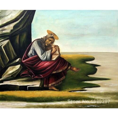 Canvas Paintings for living room St John on Patmos Sandro Botticelli High quality Hand painted