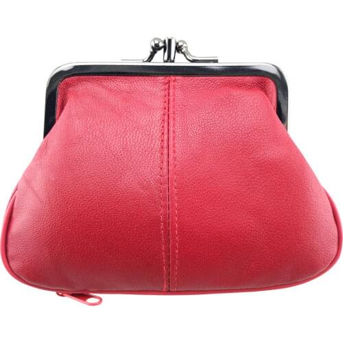 NICOLE & CO 2021 Genuine Leather Coin Purse Womens Sheepskin Change Purse Metal Hasp Closure Card Holder Wallet Zipper Small Bag