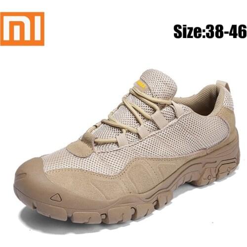 Xiaomi Cow Suede Leather Outdoor Male Sneakers Shoes For Men Adult Non-Slip Casual Military Army Autumn Patchwork Footwear