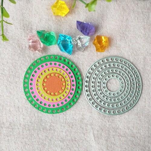 4Pcs A circle with a circular edge Metal Cutting Dies for DIY Embossing Paper Photo Album Gift Card Making Scrapbooks Dies