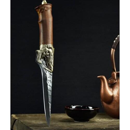 Longquan ghost hand-made slaughtering boning knife hand-forged small sharp knife antique fruit knife meat cleaver chef knife