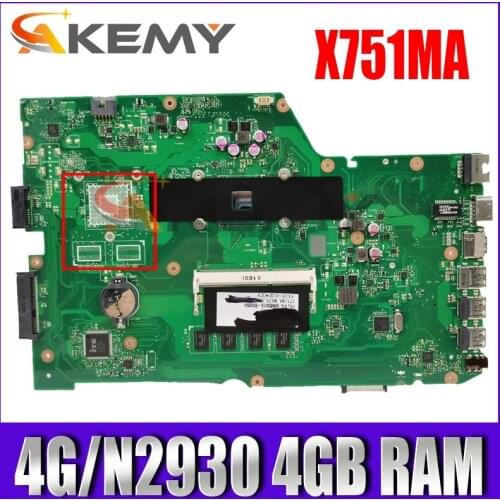 X751MA MAIN_BD._4G/N2930/AS 4GB RAM 90NB0610-R00030 mainboard REV2.0 For ASUS X751MA X751M X751MD laptop motherboard 100% Tested