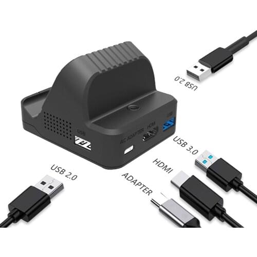 Mini USB Type-C To HDMI-Compatible Display Projector Converter HDTV Video Adapter Dock with Fans for Nintend Switch/Switch Lite