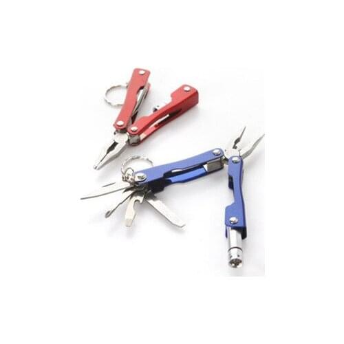 Stainless Steel Multi Tool Pocket Multifunctional Tool for Travel Folding Multipurpose Plier Multitool with Led Light Sliver