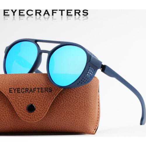 New Fashion Polarized Gothic Goggles Design Shades Retro Sunglasses Mens Womens Round Steampunk Sunglasses Eyewear Glasses
