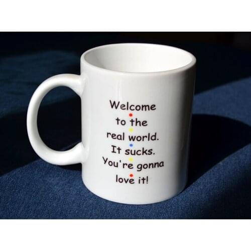 New Friends TV Show Series White Ceramic Coffee Tea Cup Mug Welcome To Real World