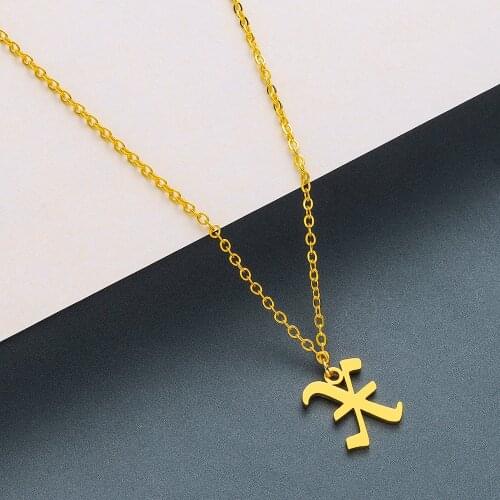 Chandler Fashion Initial Charms Necklace & Pendant Old Letters Fashion jewelry Cut Letter X Single X Necklaces