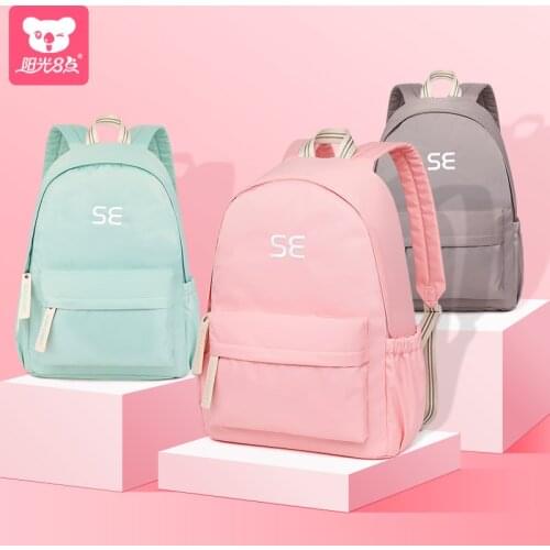 Cute Girl Pink School Bags Women Cool College Student Backpack Kawaii Female Fashion Bag Waterproof Nylon Ladies Backpack Trendy