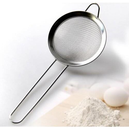 Stainless Steel Wire Mesh Sieve With Handle 6-inch Wide-brimmed Oil Filter Spoon Fishing Colander Oil Powdered Sugar Sieve