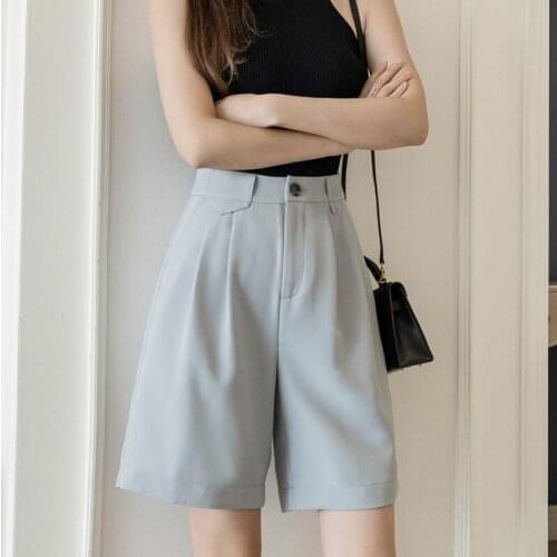 High Waist Chiffon Suit Shorts Women Summer New Loose Shorts Women Drop A-line Thin Black Shorts Women