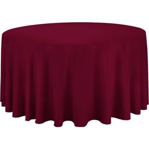 10Pcs Burgundy Round 120" Polyester Tablecloth For Wedding Party Banquet Decoration Hotel Supplies Free Shipping