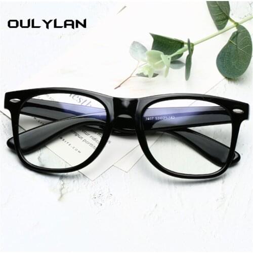 Oulylan Blue Light Blocking Eyeglasses Men Computer Eyewear Retro Oversized Glasses Frames for Women Optical Spectacles