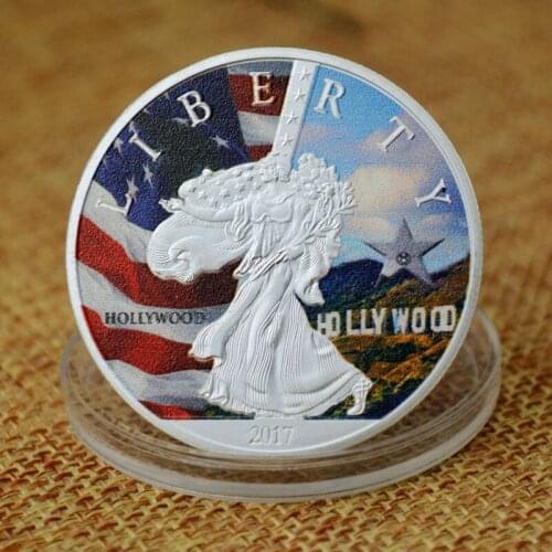 United States Statue of Liberty Fairy Embossed Medal Gold-plated Color Printing Commemorative Coin Collectibles Challenge Coin
