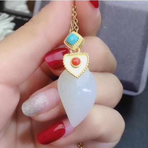 Natural And Real Hetian Jade Pendant Necklaces Fashion Woman Necklaces