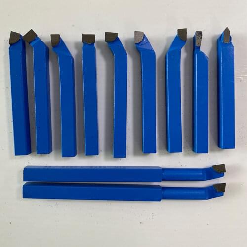 Welding lathe tool 8mm tool holder 11pcs mini lathe turning tool for thread and external turning
