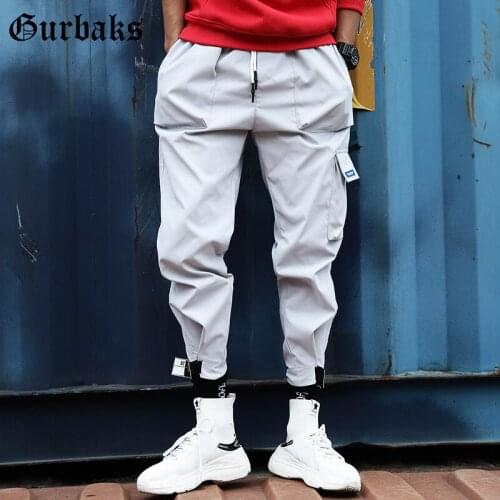 Outdoor 2021 elastic waist drawstring hip hop harem teenagers pants men cargo overalls trekking multi pocket camping trousers