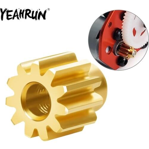 YEAHRUN RC Car Motor Gear Brass Metal Transmission Pinion Gear 11T for 1/24 Axial SCX24 90081 AXI00001 AXI00002 Upgrade Parts