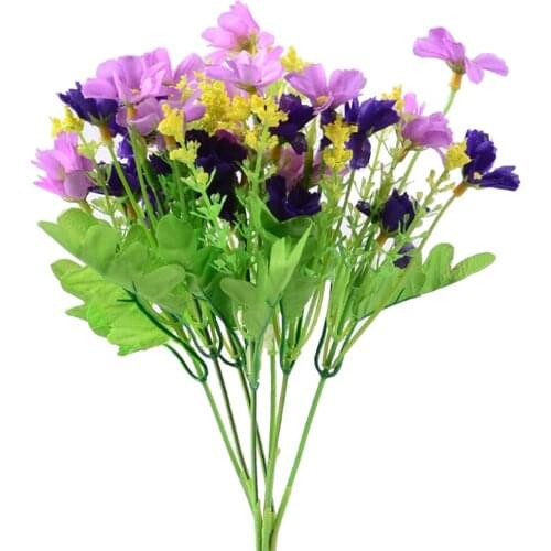1 Bunch Artificial Flowers Decorative Lifelike Daisy Fake Flowers Home Decor Artificial Flower Living Room Bedroom Kitchen Decor