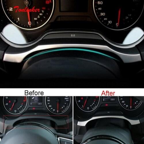 Tonlinker Dashboard edge decorative Cover case stickers for AUDI A3 2014-18 Car styling 1 PCS Stainless steel Cover stickers