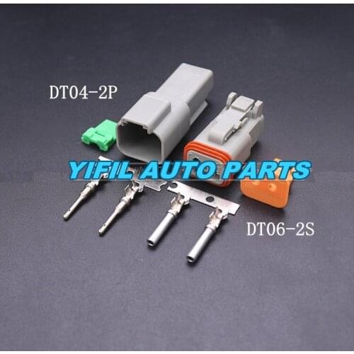 10 10pcs Kit 2 Pin Waterproof Electrical Wire Connector Plug Deutsch Style Enhanced Seal Shrink Boot Adapter DT06-2S DT04-2P