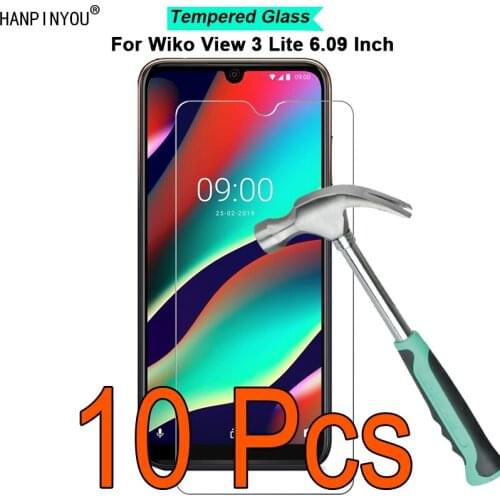 10 Pcs/Lot For Wiko View3 Lite 6.09" 9H Hardness 2.5D Ultra-thin Toughened Tempered Glass Film Screen Protector Guard