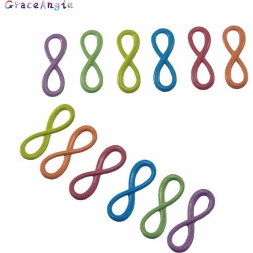 10pcs/lot Creative Number 8 Shape Colorful Zinc Alloy Enamel Bracelet Connector Mixed Handmade Jewelry Making Findings 23*8mm