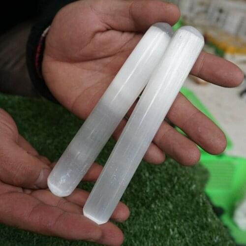 2 Pieces Natural Selenite Crystal Psychic Powerful Energy Wands Sexual Sticks. Wholesales Price ,CDHC