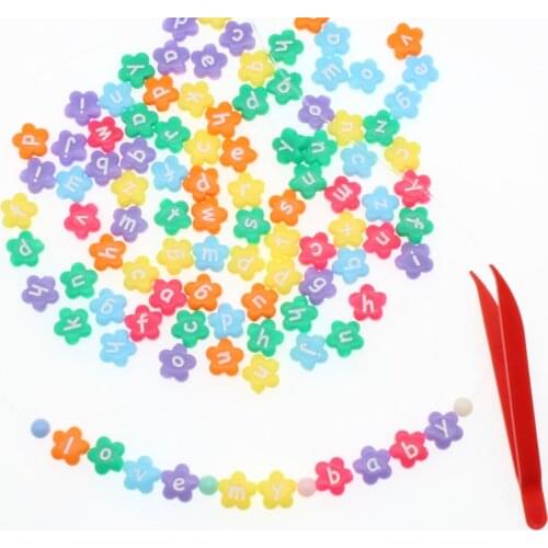 200pcs Mix Color Acrylic Letter Beads for Jewelry Making Kid Diy Material Loose Space 11.5mm*4.2mm