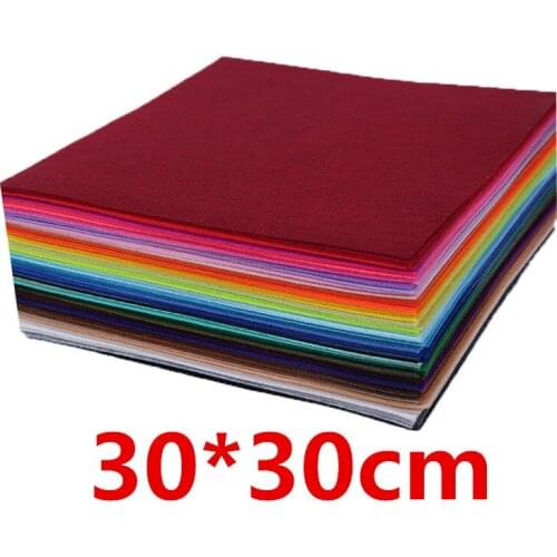 40pcs 30*30cm Non Woven Fabric/Felt Cloth /Polyester Cloths/1mm Thickness/Hand sewing Dolls Crafts Tablecloth Home Decoration
