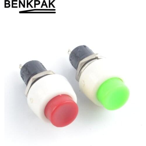 5pcs 10mm Momentary&self-lock push button switch Red/Green latching mini switch pushbutton