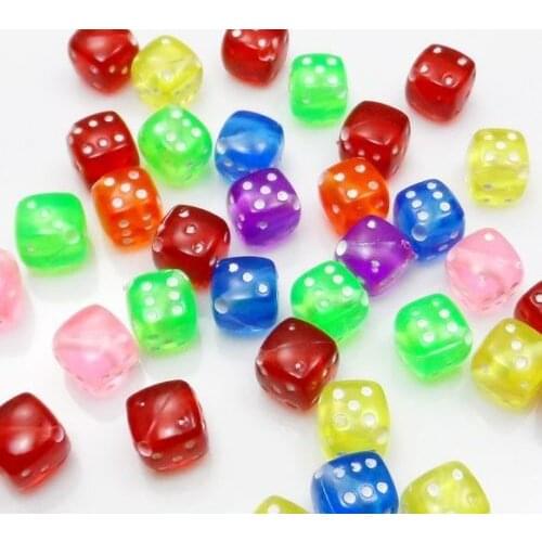 Free 500Pcs mahjong bead Mixed Acrylic Sifter Spacer Beads Charms Jewelry Making 9mm