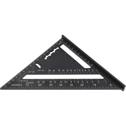 7 Inch Triangle Angle Protractor Aluminum Alloy Try Square Roofing Triangular Measure Ruler Woodwork Layout Guide Tools