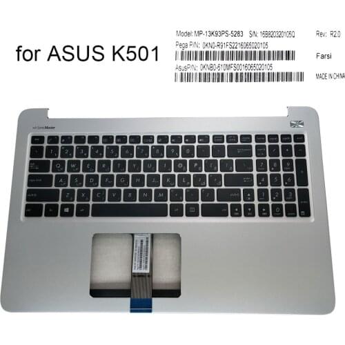 Farsi Arabic keyboard for Asus K501L K501 LB K501LX K501UB K501U K501UQ FS laptop keyboards Palmrest 9Z.N8SLQ.Q01 13NB08P1AM0201