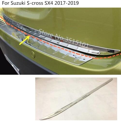 Car Stainless Steel Rear Back Door License Tailgate Bumper Frame Plate Trim Trunk For Suzuki S-Cross SX4 2017 2018 2019 2020