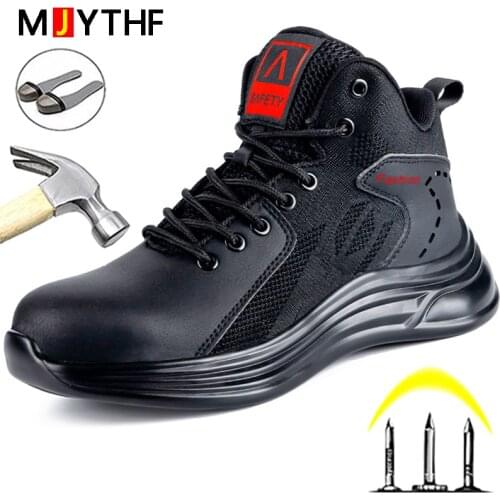 Fashion Safety Shoes Men Lightweight Winter Boots Men Puncture-Proof Work Boots Indestructible Work Shoes Men Steel Toe Shoes