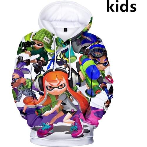 2 To 14 Years Kids Hoodies Shooting Game Splatoon 3d Print Hoodie Sweatshirt boys girls Long Sleeve Jacket Coat children Clothes